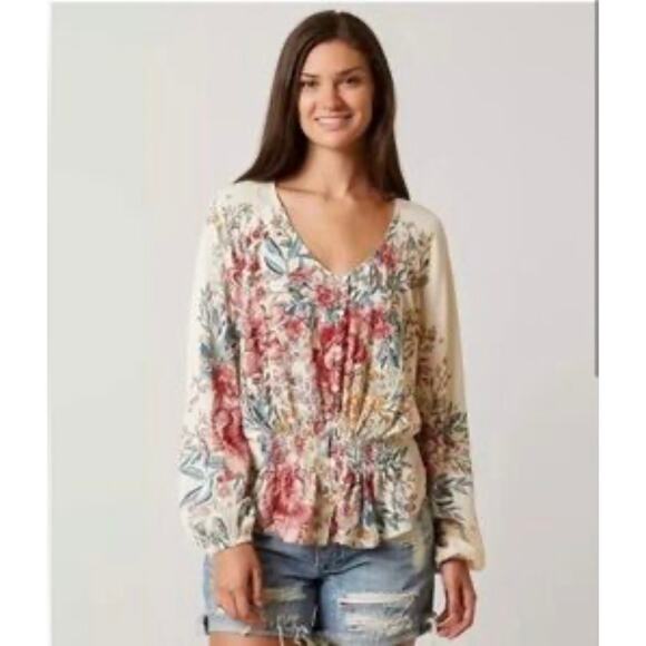 Billabong Play Day Floral Boho Top Sz M - Picture 1 of 9